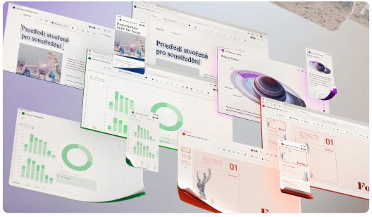 Kolekce grafů a snímků PowerPoint