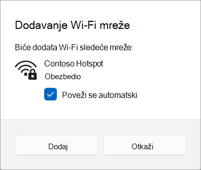 Dodavanje Wi-Fi u Windows 11.