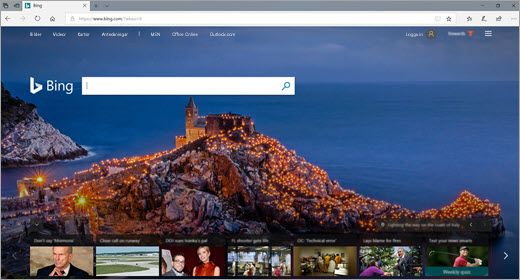 Webbläsarfönster för Microsoft Edge